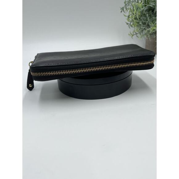 Coach Vintage Black Gold Tone Horse Carriage Patent Leather‎ Purple Lined Wallet - Picture 5 of 9